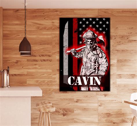 Personalized Firefighter Canvas Art - Celebrity Pair