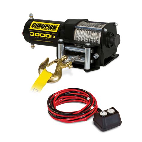 Champion 3000 Lb Steel Cable Atvutv Towing Recovery Winch Kit