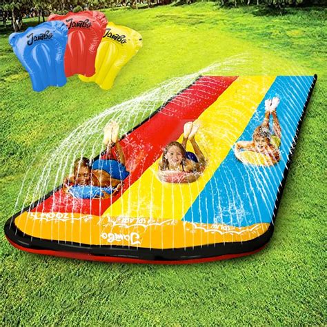 Jambo Triple Lane Slip Splash And Slide For Backyards With