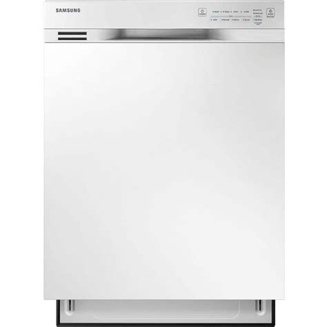 Samsung 24 in. Front Control Dishwasher in White with Stainless Steel ...