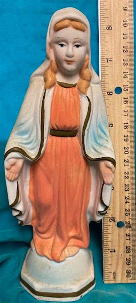 Vintage Ceramic Virgin Mary Statue 8