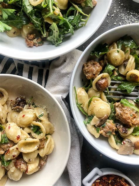 Creamy Sausage Mushroom Orecchiette