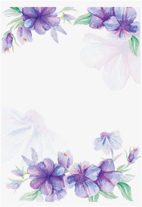 Wedding Invitation Flower Watercolor Watercolor Purple Flowers Png