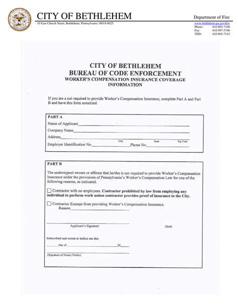 City Of Bethlehem Pennsylvania Request For Cooking Permit Fill Out