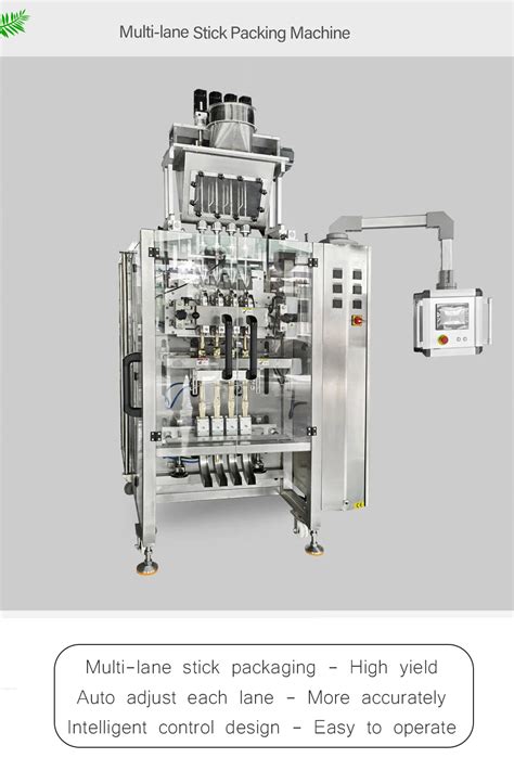 Automatic Multi Lane Powder Stick Sachet Packing Machine Line Sugar