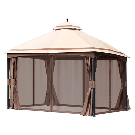 SKYSHALO Patio Gazebo 10x13ft Backyard Gazebo Tent For 10 12 Person