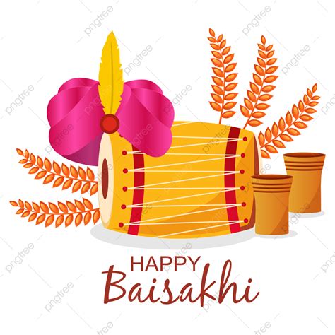 Happy Baisakhi Vector Art Png Happy Baisakhi Vector Design With Drum