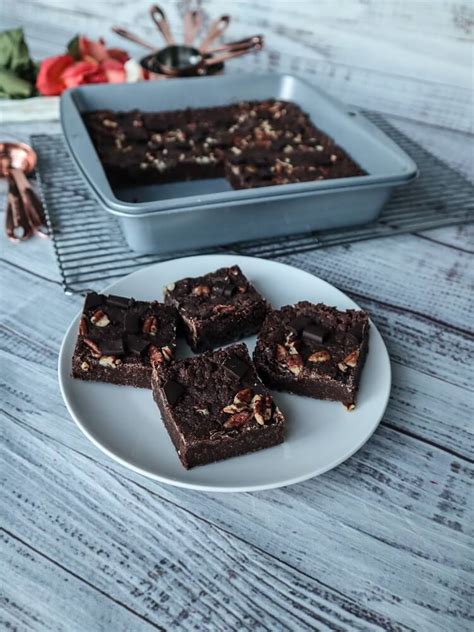 Vegan Dark Chocolate Pecan Brownies Fragrant Vanilla Cake