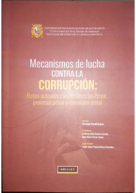 Pdf Mecanismos De Lucha Contra La Corrupción Retos Actuales Para El