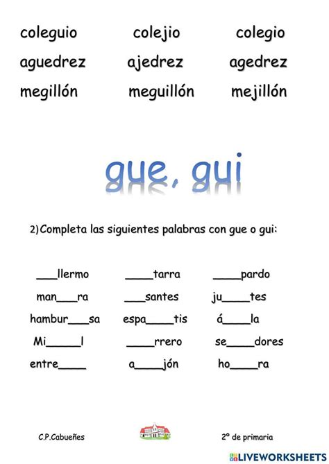 Gegijejiguegui Worksheet Live Worksheets 59 Off