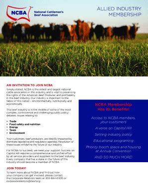 Fillable Online Member Benefits National Cattlemen S Beef Association