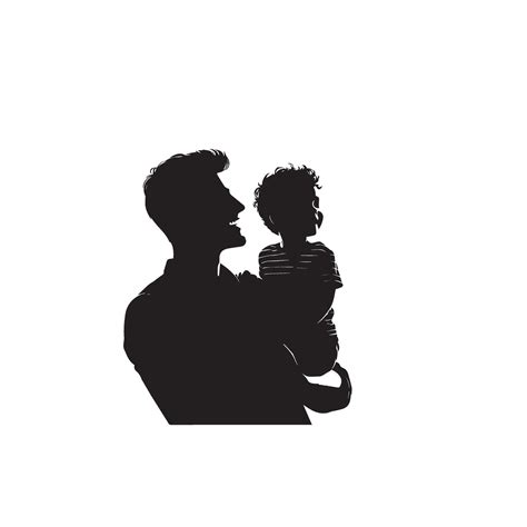 Father And Son Silhouette On White Background Father And Son Logo Illustration 45866298