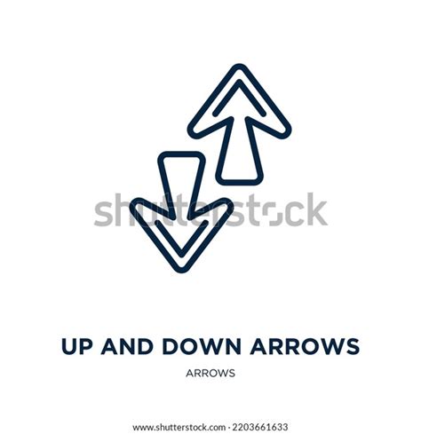 Down Arrows Icon Arrows Collection Thin Stock Vector Royalty Free