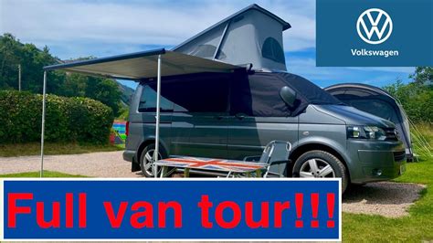 Van Tour Vw T5 California Camper Van Uk Youtube