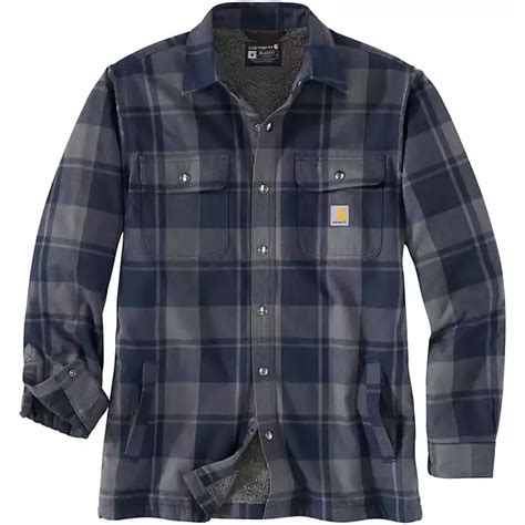 Carhartt Mens Sherpa Lined Flannel Shirt Jacket Academy