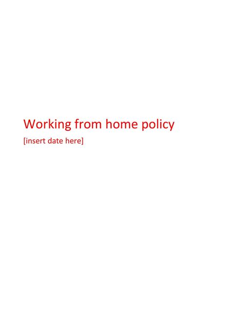 Free Printable Work From Home Policy Templates [pdf Word]