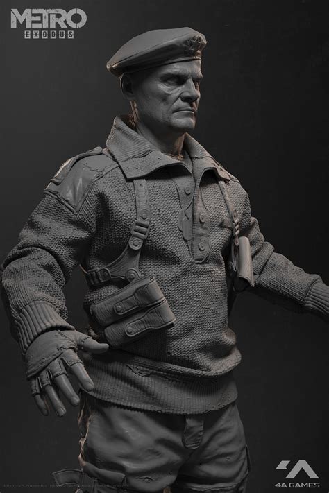 ArtStation Metro Exodus Colonel Miller Hipoly Model Dmitry