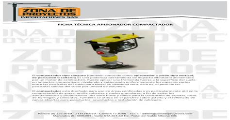 Pdf Ficha Tecnica Apisonador Compactador Dokumentips