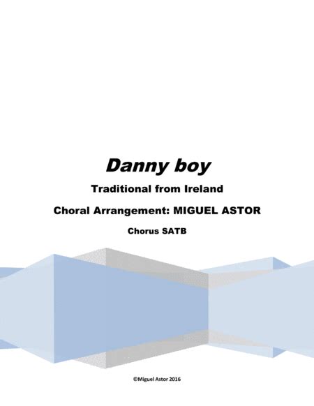 Danny Boy Londonderry Air Sheet Music Irish Traditional Satb Choir