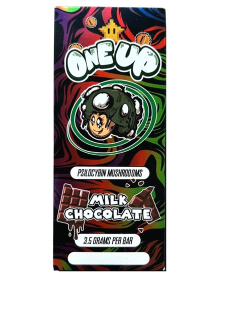 One Up Psilocybin Mushrooms Chocolate Bar Milk Chocolate Trippy