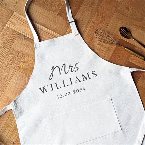 Wedding Apron Personalised Bridal Bib Bride Apron Bride Grooms First