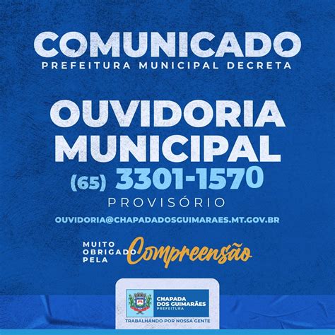 Telefone da Ouvidoria Municipal está temporariamente indisponível