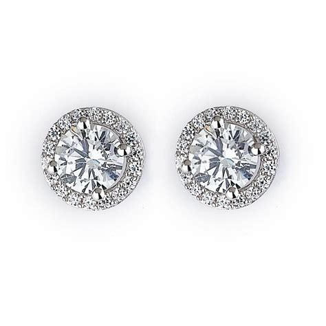 Sterling Silver Halo Stud Earrings Minichiello Jewellers