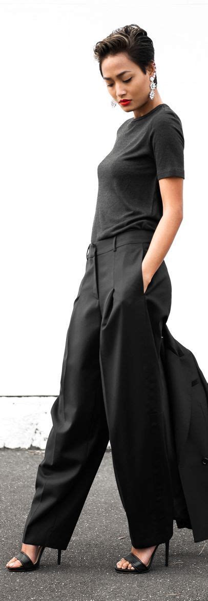 Outfit Ideas Fashion Trends Exposed Black Wide Leg Trousers Fashion