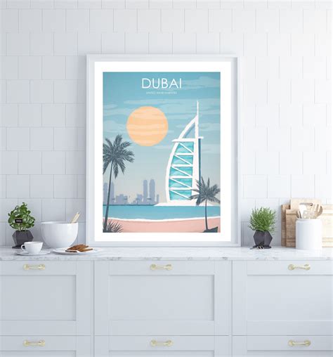 Retro Dubai Travel Print Dubai Poster Saudi Arabia Poster Etsy