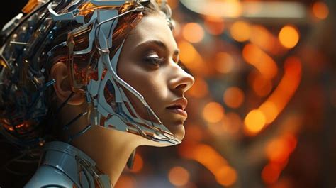 premium ai image humanoid robot head