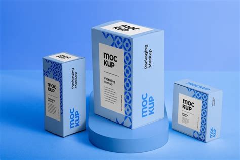 Premium PSD | Elemental blue packaging mockup