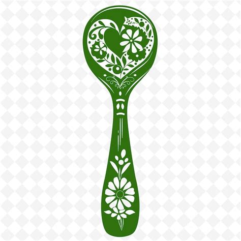 Premium Psd A Green Spoon With A Bird On It