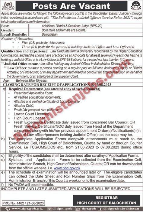 High Court Of Balochistan Bhc Jobs 2023 Balochistan Jobs Alert