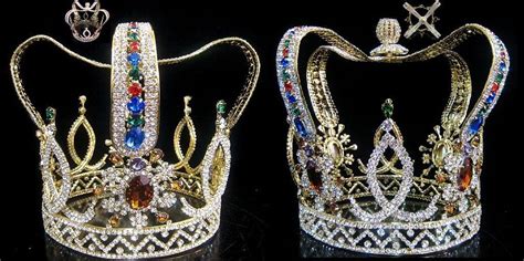 The Royal Stanislaus Crown King Full Mens Rhinestone Gold Crown