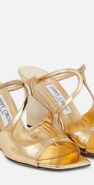 Jimmy Choo Anise Leather Wedge Sandals