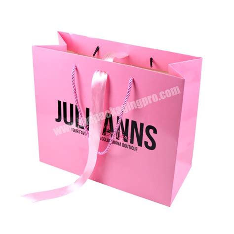 New Arrival Customized Pink Color Cmyk Printing Art Paper Shopping Bag