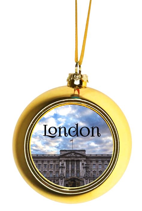 Christmas Ornament London England Buckingham Palace Ball Ornaments Gold