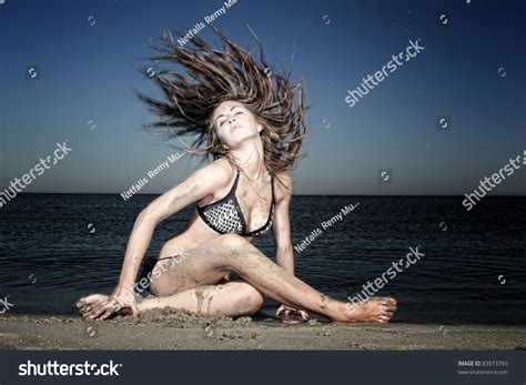 Sexy Bikini Model Posing On Beach Stock Photo Shutterstock