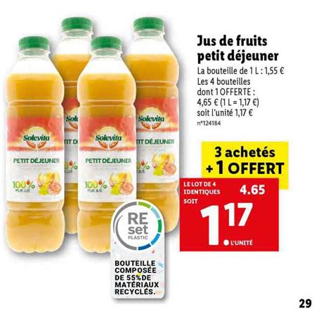 Offre Jus De Fruits Petit D Jeuner Solevita Chez Lidl