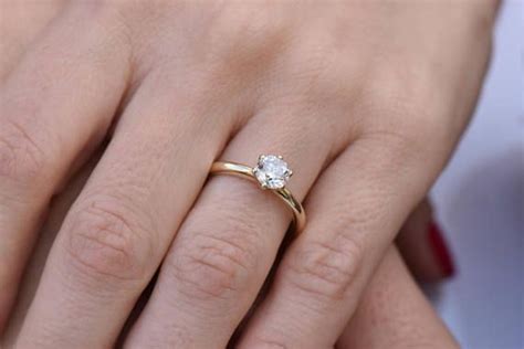 1 Carat Solitaire Ring Diamond Engagement Ring 14k Yellow Gold Women Jewelry Promise R Round