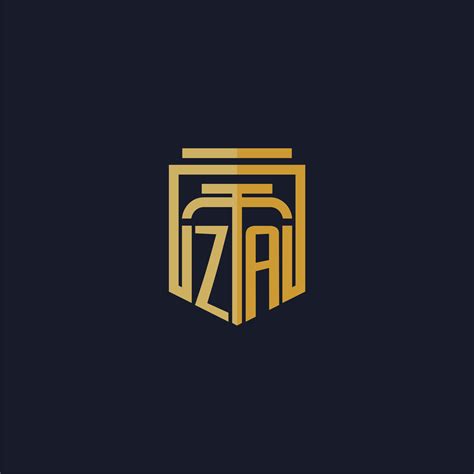 Za Initial Monogram Logo Elegant With Shield Style Design For Wall