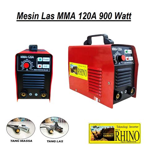 Jual Mesin Las Listrik MMA RHINO 120 Ampere 900 Watt Travo Las Merah