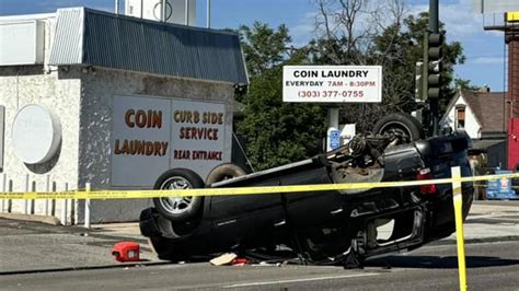 Denver Police Search For 2 Suspects Who Fled From Rollover Crash At Quebec Street And Colfax Avenue