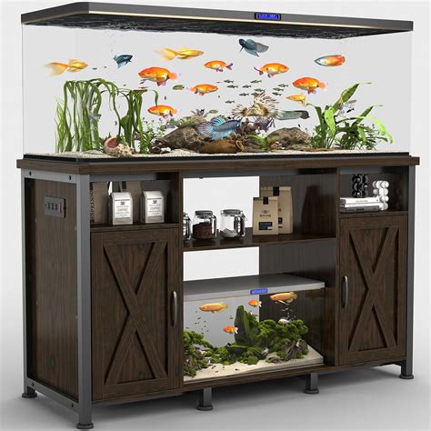 Linor Heavy Duty Metal Aquarium Stand Gallon With Power Outlets