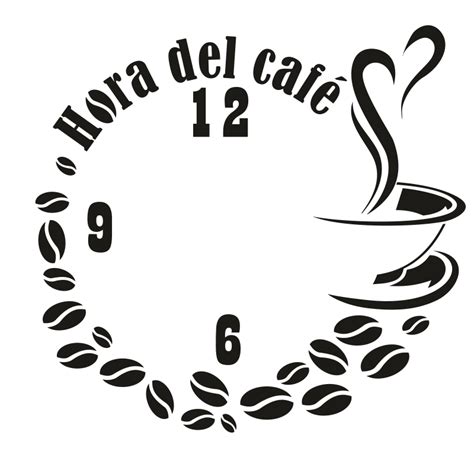 Reloj Hora Del Café S Vinilos Decorativos Tazas De Cafe Dibujo