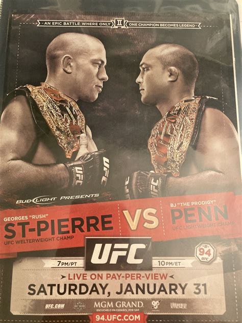 Boxing Ad 2009 Georges St Pierre Vs BJ Penn Great For Framing EBay