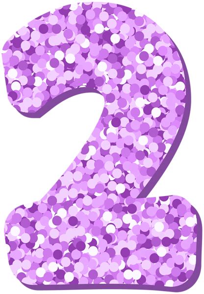 The Number Two Is Made Up Of Purple And White Circles