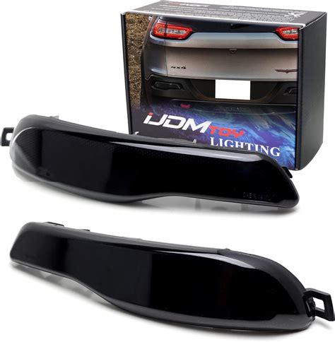 Ijdmtoy Smoked Lens Rear Bumper Reflector Lenses Compatible