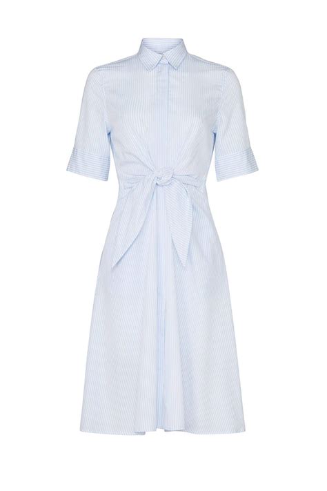 Blue Tie Front Shirt Dress by Lauren Ralph Lauren for $30 | Rent the Runway