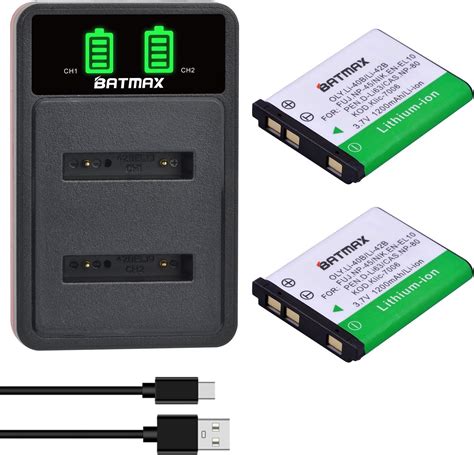 Amazon Batmax Pcs En El Np Li B Battery Quick Led Dual